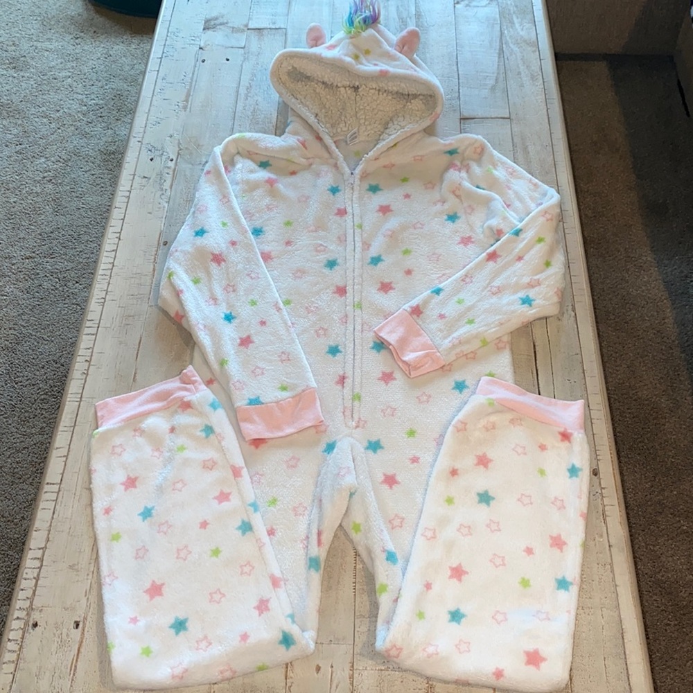 COPY - EUC girls 10/12 Unicorn Onesie pajamas